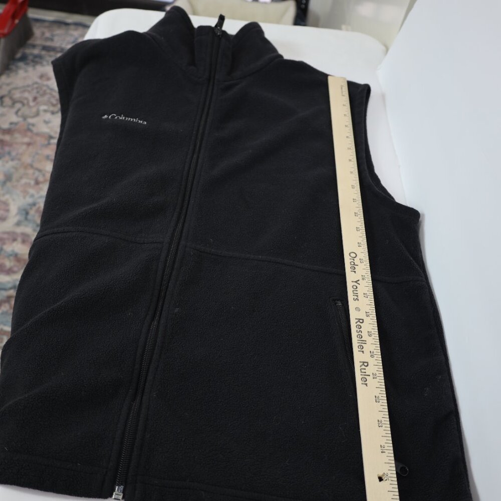 Columbia Cathedral Peak Vest Mens XL Black Fleece Sleeveless Mock Neck Full Zip - Picture 7 of 8